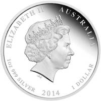 (1985) Монета Австралия 2014 год 1 доллар   Серебро (Ag)  UNC